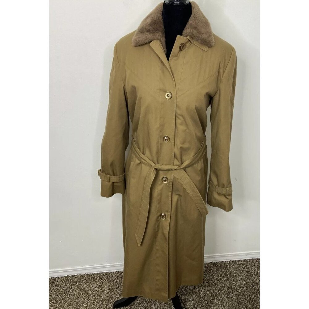 Vintage Borg Insulated Lined Quilted Long Coat Belted 70’s Woman 12 Hipster